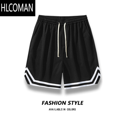 HLCOMAN篮球短裤男夏季薄款冰丝宽松休闲马裤居家睡裤五分大裤衩沙滩运动