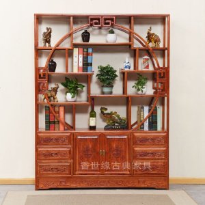 中式仿古博古架置物架多宝阁全实木古董茶叶展示架玄关古玩展示架