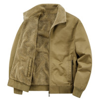 JPDUN加绒外套工装大码防寒棉袄男装羊羔绒保暖棉衣