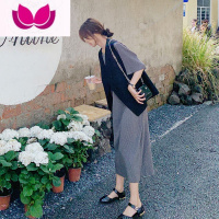 七斓微连衣裙夏季大码胖mm梨形身材穿搭套装马甲套显瘦裙子