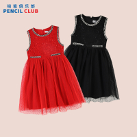 [1件3折]铅笔俱乐部秋冬新品女童连衣裙中大童小香风裙子儿童背心裙