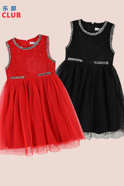 [1件3折]铅笔俱乐部秋冬新品女童连衣裙中大童小香风裙子儿童背心裙