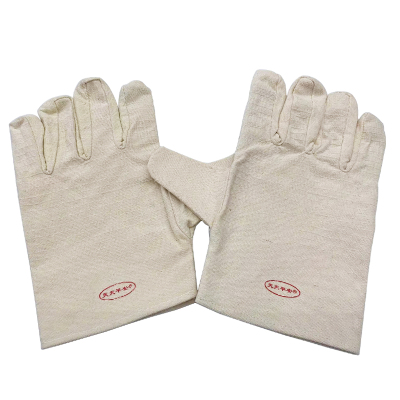 天天平安帆布手套 劳保手套五指/双