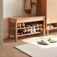 全友家居入户换鞋凳鞋柜一体进门可坐玄关收纳储物实木高脚方凳