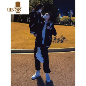 YANXU美式拼接棒球服外套男潮牌宽松学院风设计感情侣装夹克上衣