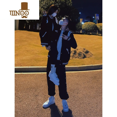 YANXU美式拼接棒球服外套男潮牌宽松学院风设计感情侣装夹克上衣