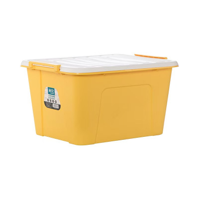 茶花塑料收纳箱大号加厚塑料整理箱储物纳衣服带盖 加厚 58L