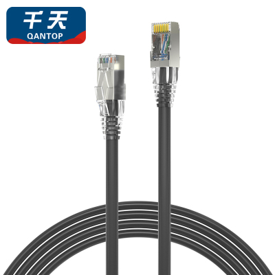 千天(QANTOP)CAT6网线工程家用宽带监控电脑跳线无氧铜芯双绞六类千兆高速成品网线数据机箱布线系统非屏蔽可定制黑色