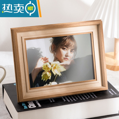 敬平欧式简约相框摆台5 6 7 8 10A4寸挂墙装饰框创意像框摆件画框 简木胡桃色 8寸[可放15.2*20.3cm]