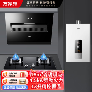 万家乐 油烟机灶具热水套餐 AL031+LAY3+13DP1 18立方大吸力 4.5kw猛火灶 天然气13L水量热水器