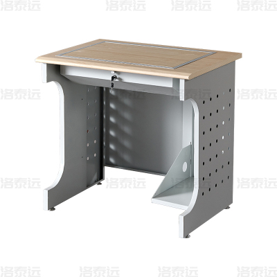 洛泰远LTY4012428 隐藏式翻转电脑桌培训桌教室机房多媒体学习桌办公桌D款单人位800*600*750mm