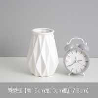 菠萝简约陶瓷小花瓶小清新干花花瓶客厅插花创意摆件家居装饰品 三维工匠 菠萝瓶小号-7支粉色咖美玉兰