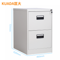 匡大 文件柜铁皮柜办公文件收纳柜二斗抽屉柜