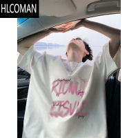 HLCOMAN欧美高街短袖t恤男夏季嘻哈打底衫痞帅衣服美式街头半袖体恤