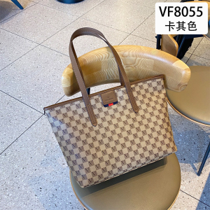 MKJvf托特包包女2022新款潮老花购物袋高级感大容量时尚单肩斜挎手提包斜跨大包妈妈 包 卡其色品牌专柜包装