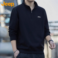 Jeep吉普男士卫衣2025年春季新款半拉链立领上衣宽松休闲打底衫男