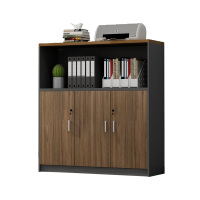 易企采 三门书柜办公家具老板书柜室书柜家具文件柜资料柜木质档案柜办公室背景储物柜