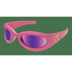 古驰(GUCCI)中性太阳镜红框粉镜片双层镜面尼龙材质时尚潮人必备