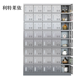 利特莱依201不锈钢食堂带锁餐具柜40门碗柜磁吸锁1800*1200*300