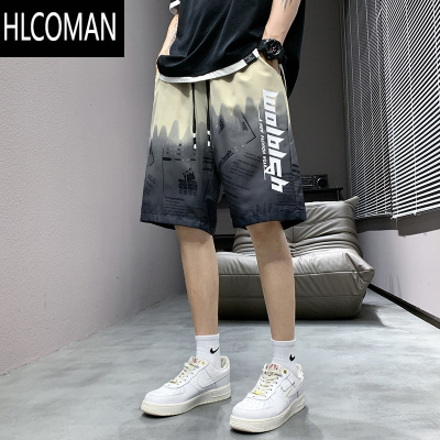 HLCOMAN美式潮男短裤夏季薄款宽松男士五分裤子夏天百搭速干外穿马裤男款