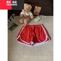 YIBUSHENG撞色边休闲裤女季2024新款辣妹风松紧高腰显瘦时尚百搭运动短裤