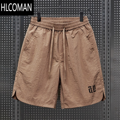 HLCOMAN夏季薄款舒适速干休闲冰丝短裤男生宽松运动外穿透气宽松五分短裤