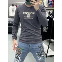 青年新款上衣时尚潮流字母T恤套头男装长袖修身百搭休闲个性打底t