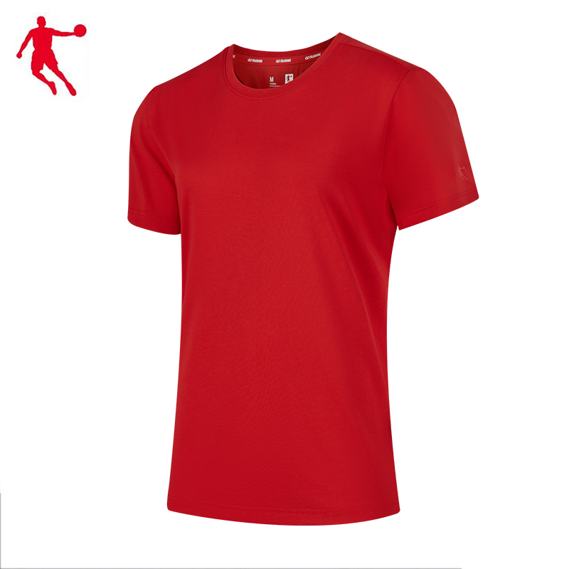 乔丹 运动T恤衫 针织短袖T恤衫 圆领短T 男女同款 团建旅行短袖 KHS23221357 件(番茄红 3XL)