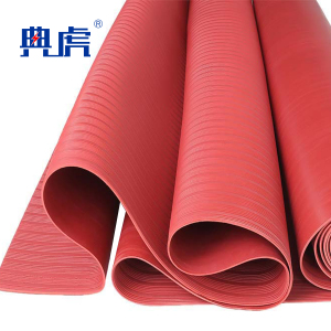 典虎 绝缘橡胶垫 红色条纹 25kv 5米*1米*8mm 卷