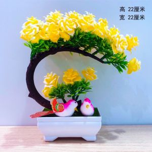 维诺亚新款假花仿真花仿真塑料盆景酒柜客厅婚房装饰玄关摆放摆件