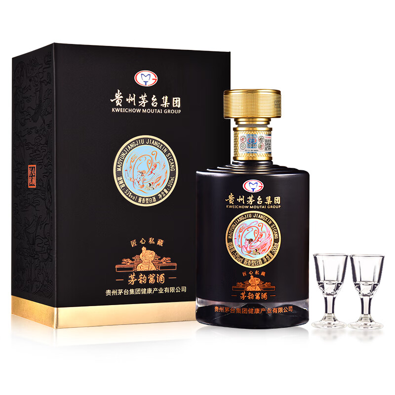 茅台集团白酒茅韵高档商务礼盒酒酱香型53度500ml含2酒杯