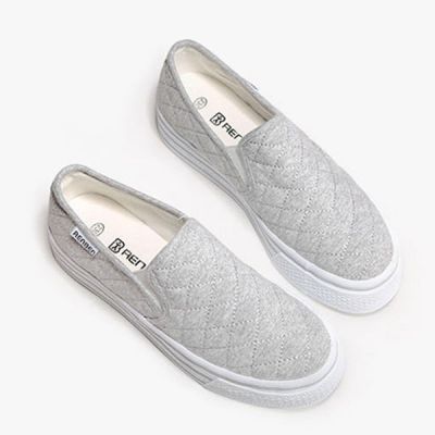 林先森一脚蹬帆布鞋女鞋韩版潮色套脚厚底松糕鞋懒人休闲鞋3092帆布鞋