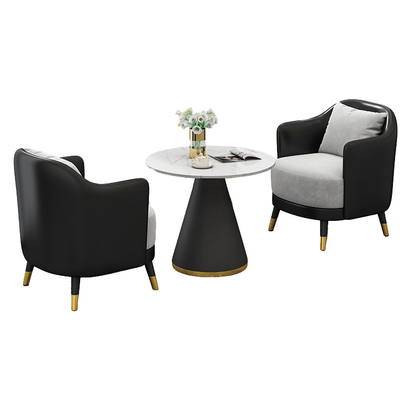 班龙洽谈桌一桌二椅 黑色套