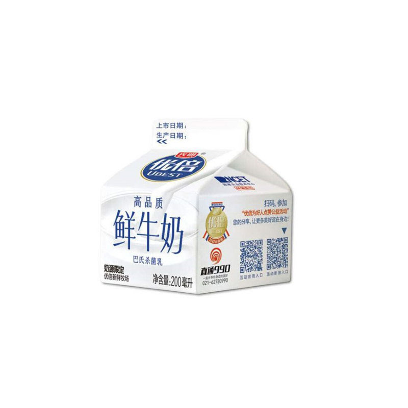 光明优倍鲜牛奶高品质巴氏杀菌鲜奶200ml*8盒