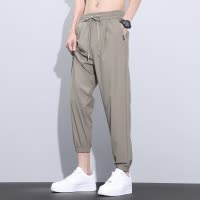 冰丝裤男士夏季薄款2025新款九分运动凉感休闲束脚速干裤子男夏天