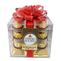 费列罗榛果威化巧克力18粒礼盒装七夕情人节生日礼物喜糖(配礼袋)