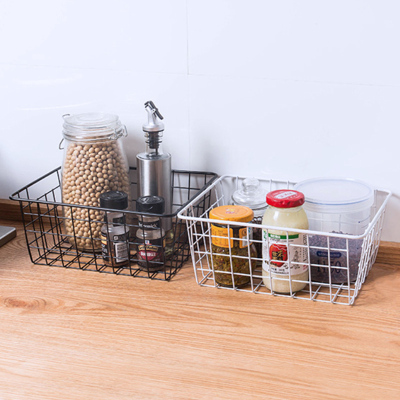 家柏饰(CORATED)日式铁艺收纳篮厨房零食收纳筐 桌面玩具篮子衣柜整理收纳框U型