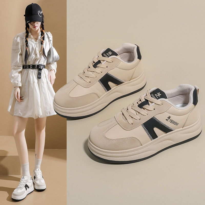 2026春季新款ins韩透气小白鞋女学生厚底百搭休闲运动板鞋