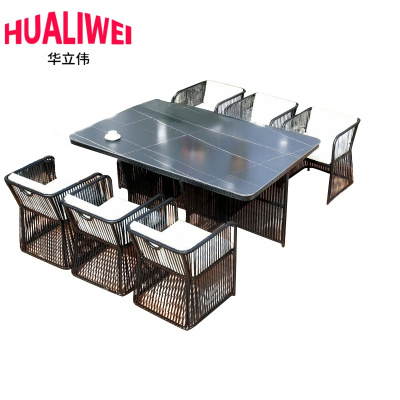 华立伟户外桌椅一桌六椅1.85m套