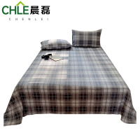 晨磊 床单三件套 160*230cm(灰白格) 套