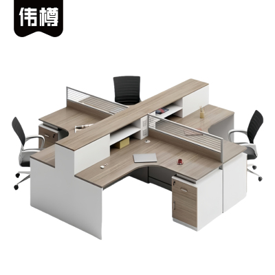 伟樽屏风工位四人位带四椅280*270*110cm套