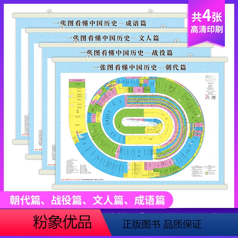 [正版]一张图看懂中国历史概要图 中国朝代年表关键历史事件读懂夏商西周学习历史地图中国历史朝代篇文人篇战役篇成语篇共四