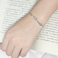 北京黄金925银福禄纳福天然珍珠双葫芦镶石肖邦手链 轻奢小众设计感女士百搭首饰