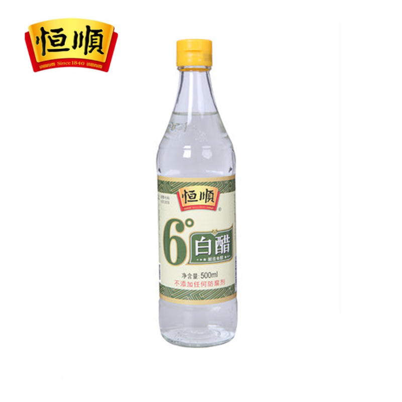 镇江恒顺6度白醋500ml装家用泡脚洗脚足浴清洁去水垢