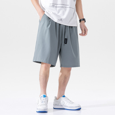 2021夏新款男士休闲裤大码无影墙模特boy轻爽超薄冰丝五分裤