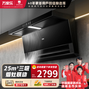 万家乐 抽油烟机 顶侧三吸AI自巡航变频油烟机 25m³/低噪挥手自清洗烟灶1050Pa抽油烟机CXW-320-TAK8