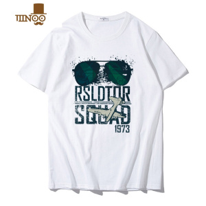 夏季新款潮流印花T恤衫男短袖加大码宽松圆领胖子上衣服半袖T