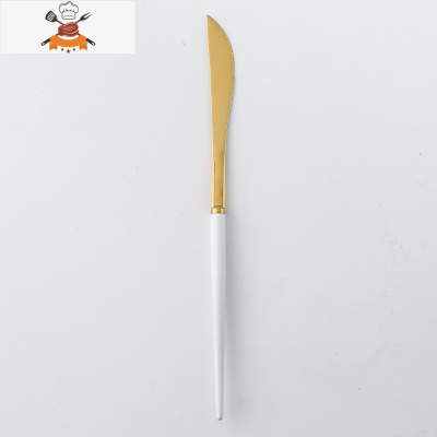 304不锈钢勺子欧式西餐餐具套装ins咖啡勺甜品牛排主餐刀叉勺筷子 敬平 餐刀白金