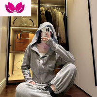 七斓今年流行卫衣套装女2023新款小个子休闲运动开衫外套阔腿裤套