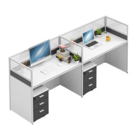 铭威盾简约现代隔断四人位屏风卡座工作位职员办公桌椅组合办公家具E字型带柜